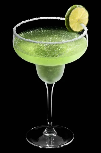 Margarita Verde Fronte Uno Sfondo Nero Con Decorazione Fresca — Foto Stock