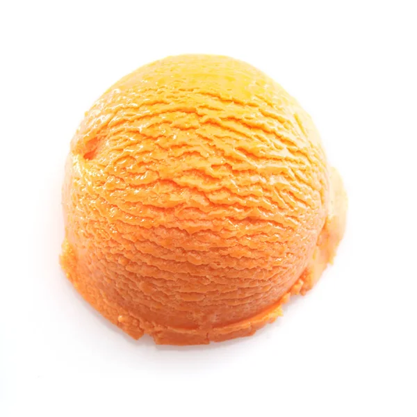 Высокий Угол Обзора Оранжевый Совок Мороженого Концепции Мороженого Взгляните Мое — стоковое фото