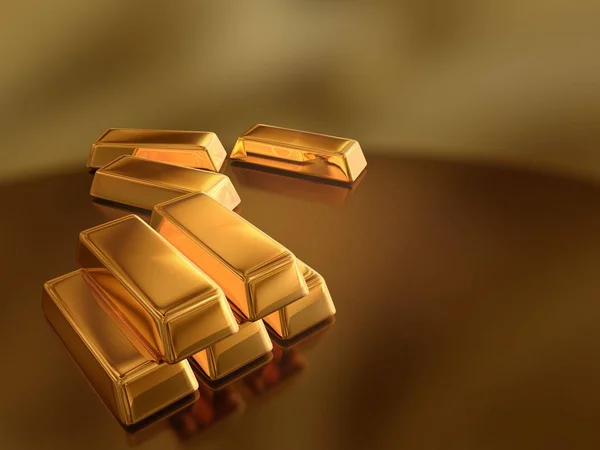 Render Design Shiny Gold Bars — Stock Photo, Image