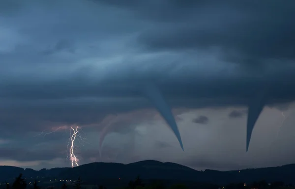 Foudre Dans Ciel Changement Climatique — Photo