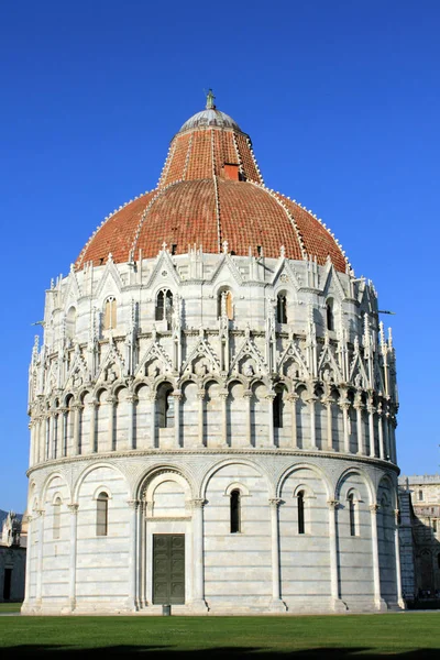 Baptistery Leaning Tower Cathedral Pisa Italy — Stock Photo, Image