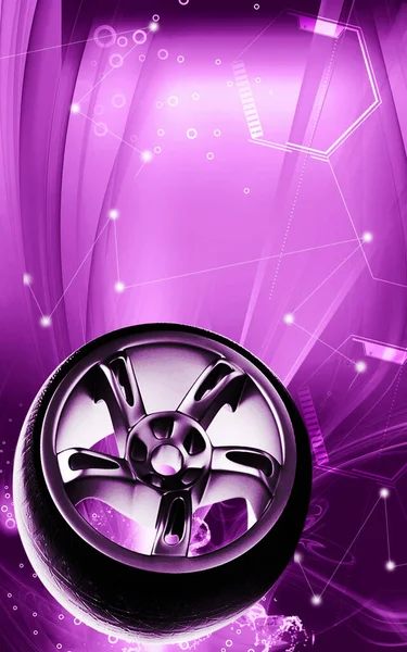 Digital Illustration Alloy Wheel Colour Background — ストック写真