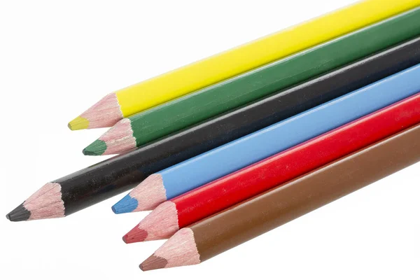 白色底色彩色铅笔 — 图库照片