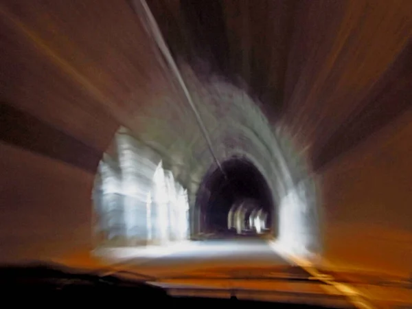 Driving Tunnel Long Exposure — Stock Photo, Image
