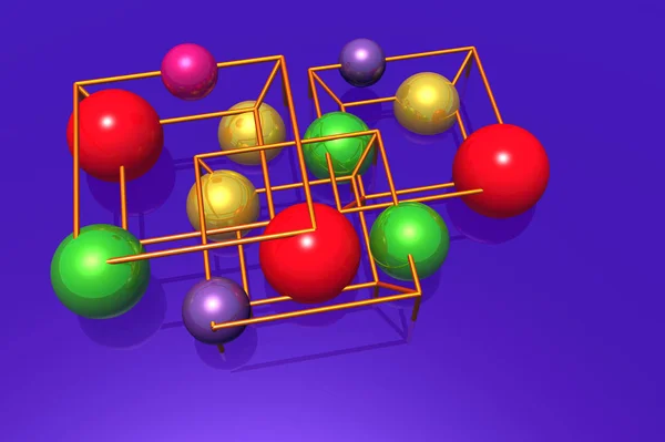 Abstraktní Molekulární Struktura Atomy Biotechnologie — Stock fotografie
