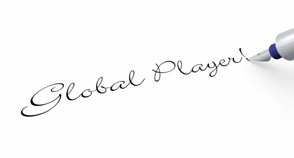 Koncepce Pera Globální Hráč — Stock fotografie
