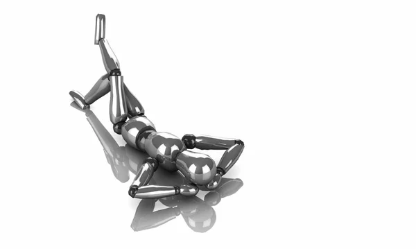 Gliederpuppe Silver Lying — Stock Photo, Image