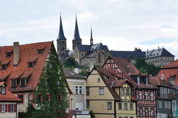 Bamberg Eski Kasabasına Katedralle Bakıyor — Stok fotoğraf