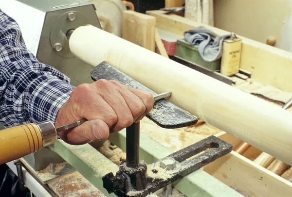 Carpenter Working Hammer Chisel — Stock Photo, Image