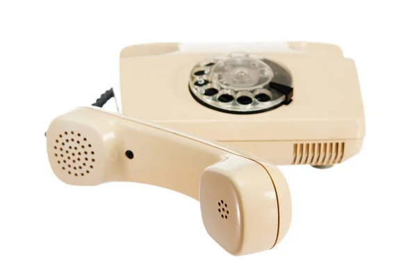 Telefone Análogo Velho Com Disco Isola Branco — Fotografia de Stock