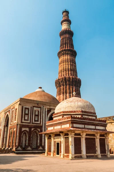 Das Minarett Qutb Minar Delhi India — Foto de Stock