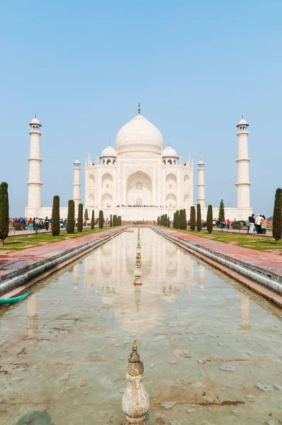 Berömda Taj Mahal Mausoleum Agra Indien — Stockfoto