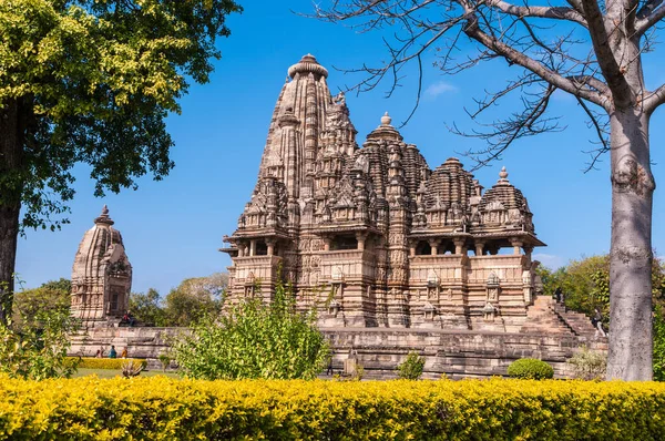 Reich Verzierte Tempel Aus Sandstein Khajuraho Indien — Foto de Stock