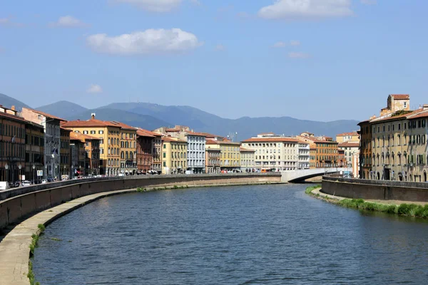 Házak Arno Mentén Pisa Tuscany — Stock Fotó