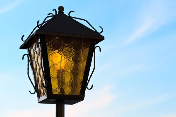 Old Fashioned Street Lamp Close View Blue Sky — 스톡 사진