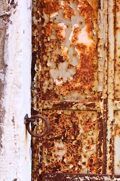 Rusty Old Metal Door Vista Vicino — Foto Stock