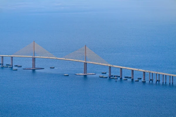 Vue Aérienne Pont Skyway Sunshine Floride Près Saint Pétersbourg — Photo