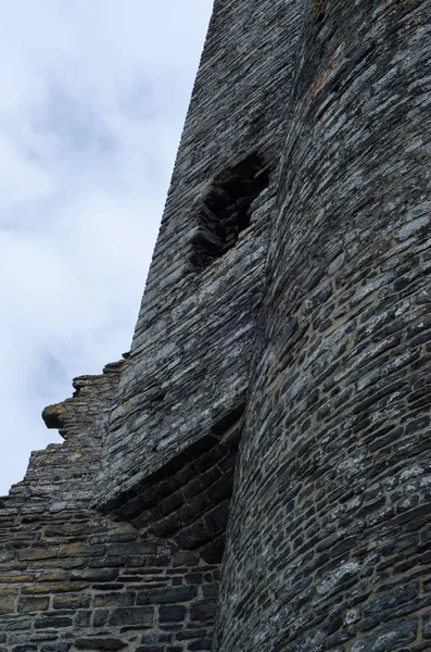 Uma Parede Castelo Mostrando Trabalho Pedra Detalhado Geometria — Fotografia de Stock