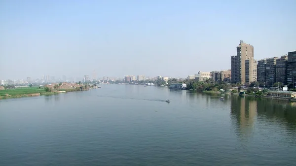 Paisaje Panorámico Del Nilo Junto Mar Cairo Egipto Ambiente Soleado — Foto de Stock