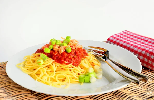 Pyszne Włoskie Makarony Spaghetti — Zdjęcie stockowe