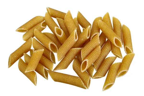 Raw Bio Whole Grain Pasta Isolated White Background Dff Image — Stock Photo, Image