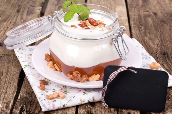 Yogurt Cibo Dessert Gustoso — Foto Stock