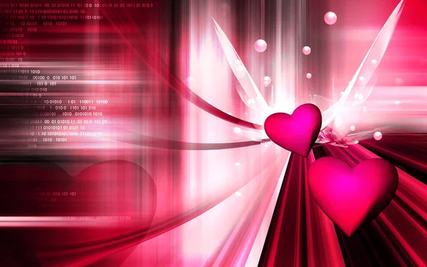 Ilustración Digital Del Símbolo Amor Fondo Color —  Fotos de Stock