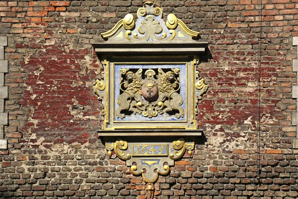 Königliches Wappen Kleines Zeughaus Danzig — Stockfoto