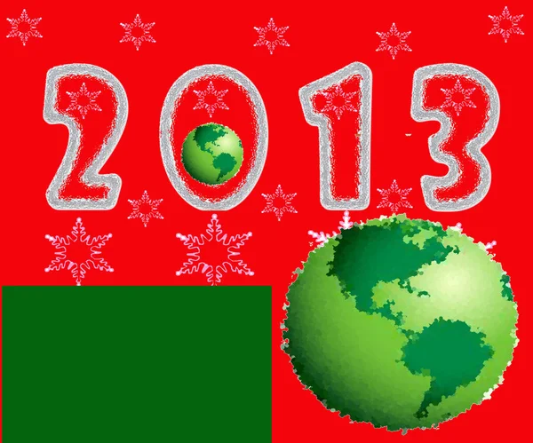 Felirat 2013 Föld Bolygó Szöveg Hatóköre Piros Háttér — Stock Fotó