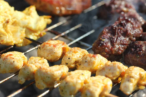 Primo Piano Vista Gustosa Carne Gustosa — Foto Stock