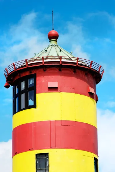 Red Lighthouse Pilsum Yellow — Stock Photo, Image