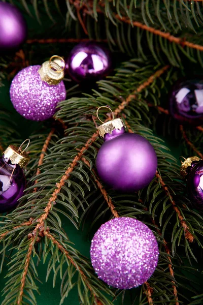 Árbol Navidad Decoraciones Cerca Disparo — Foto de Stock