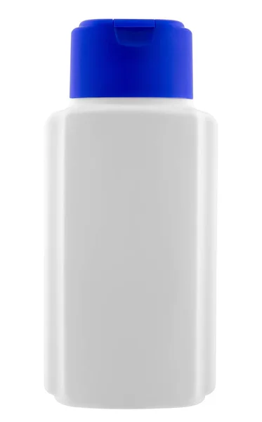 Beyaz Arkaplanda Izole Edilmiş Bir Kozmetik Şişesini Kapat Plastik — Stok fotoğraf