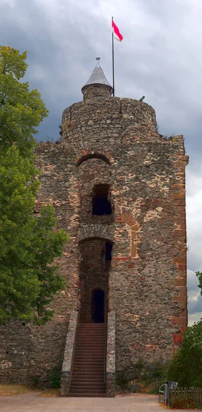 Torre Castelo Antiga Saarburg Rheinland Pfalz Alemanha Costurada — Fotografia de Stock