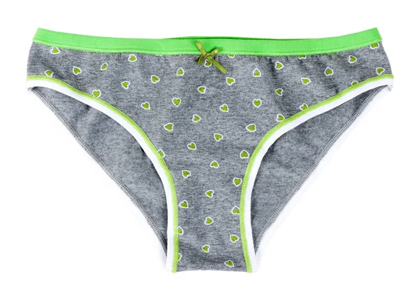 Pantalones Grises Con Estampados Forma Corazones Verdes Sobre Fondo Blanco —  Fotos de Stock