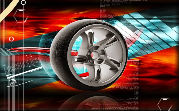 Digital Illustration Alloy Wheel Colour Background — Stock Photo, Image