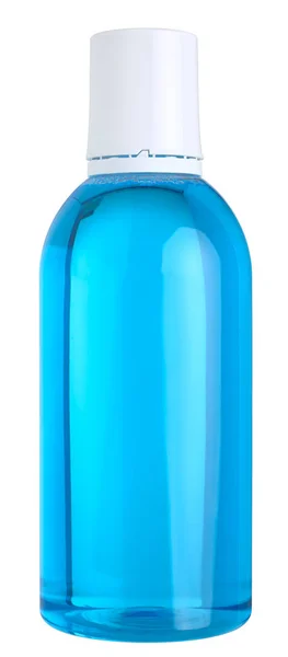 Nahaufnahme Einer Kosmetikflasche Kunststoff Isoliert Auf Weiß Bilder Genäht — Stockfoto