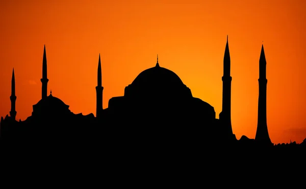 Silhouet Hagia Sophia Istanbul — Stockfoto