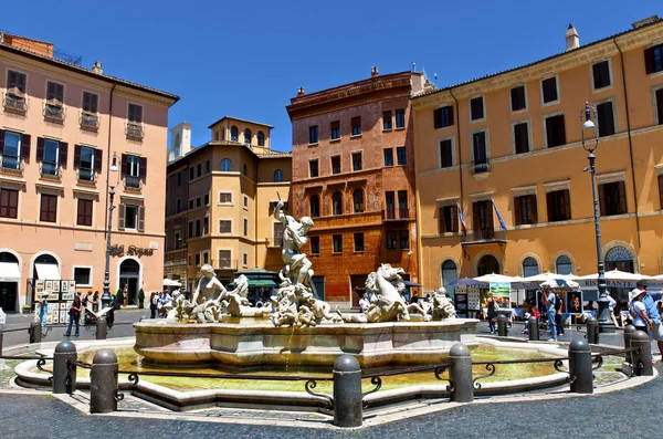 Brunnen Auf Der Piazza Navona — Stockfoto