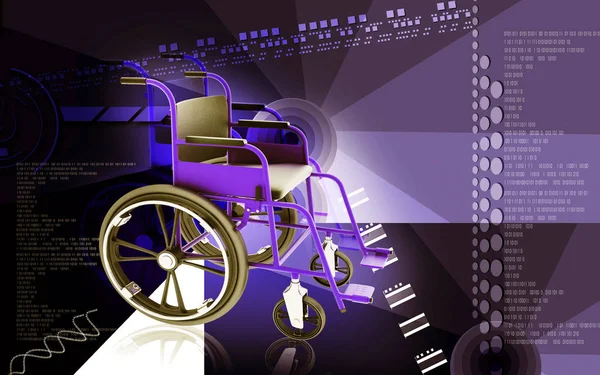 Digital Illustration Wheel Chair Colour Background — 스톡 사진