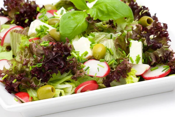 Smakelijke Gezonde Salade Een Bord — Stockfoto