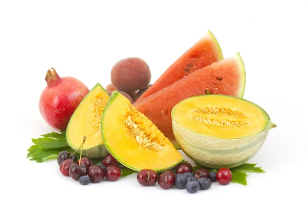 Frutas Frescas Fundo Branco — Fotografia de Stock