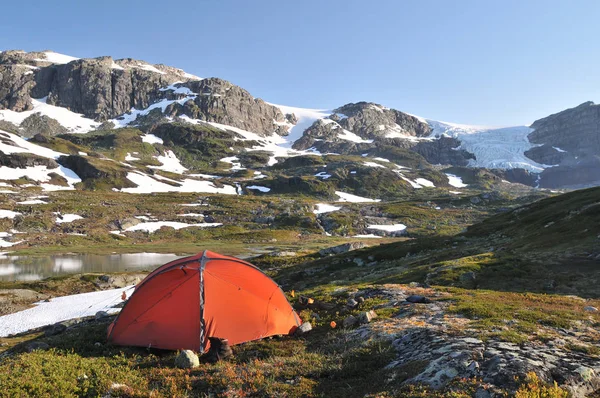 Μοναχική Σκηνή Στην Hardangervidda — Φωτογραφία Αρχείου