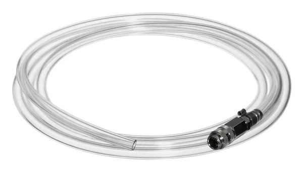 Studio Photography Transparent Air Hose Plug Isolated White Clipping Path — Stok fotoğraf