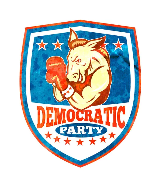 Illustration Eines Demokratischen Eselsmaskottchens Des Demokratischen Grand Old Party Gop — Stockfoto