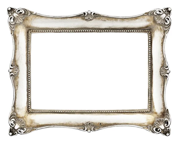 Atler Picture Frame Silver Isolated White — Stock Photo, Image