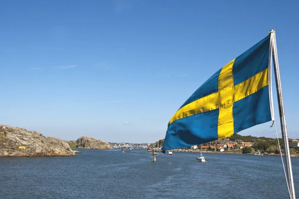 Zweedse Vlag Boottocht — Stockfoto