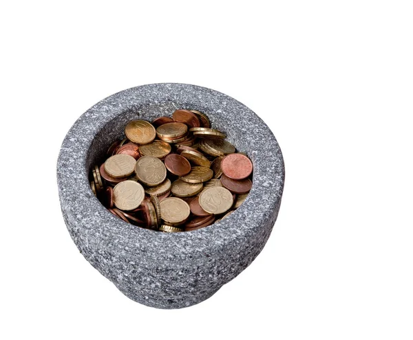 Bowl Full Cents Pieces — Stock Photo, Image
