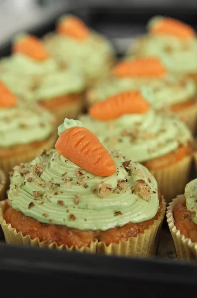 Carrot Cupcakes Background Close — Stock Photo, Image