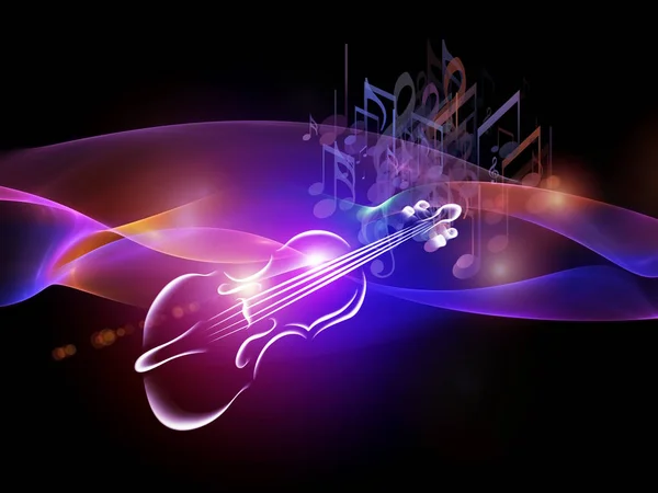 Composición Gráficos Violín Notas Musicales Elementos Diseño Para Servir Telón — Foto de Stock